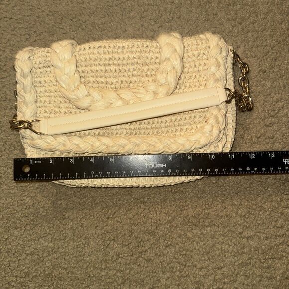 H&M handbag Boho Woven Straw Rattan Shoulder Bag 8”X 11” - Picture 7 of 10